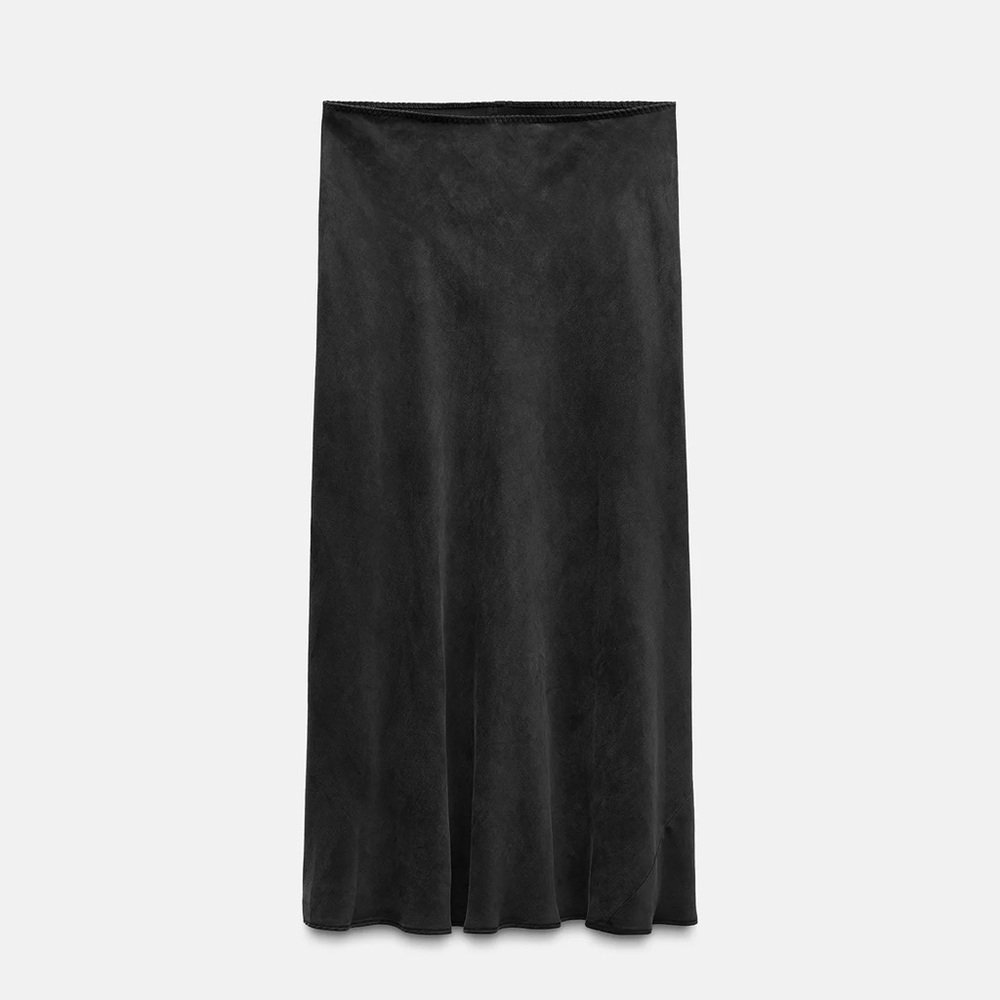 ZARA SATIN EFFECT MIDI SKIRT ZW COLLECTION